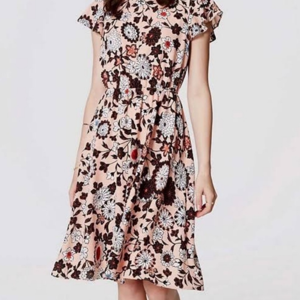 LOFT Pink Floral Dress